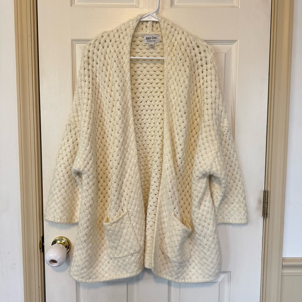 Jamie Gries Collection Chunky Knit Cardigan Sweater Size 2X Boho Cottagecore